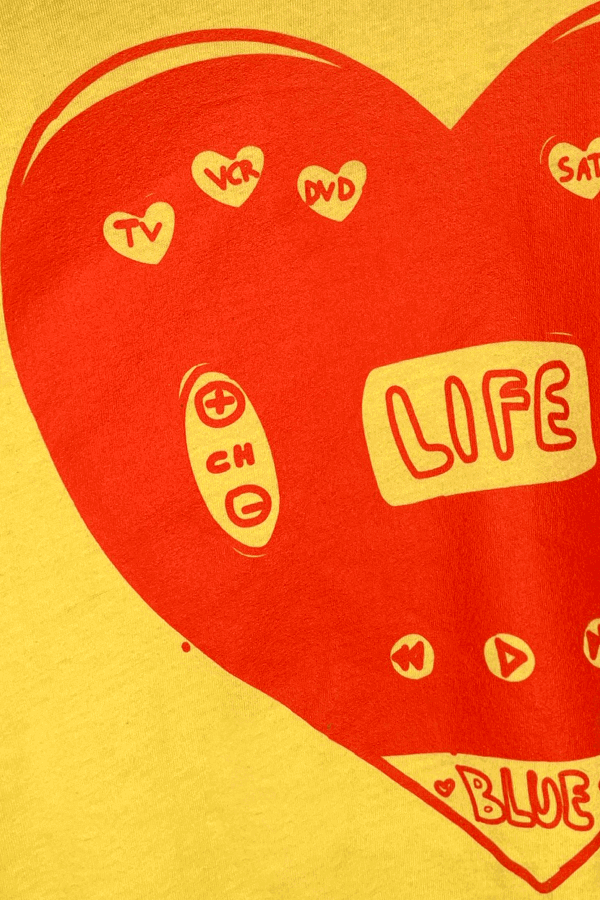 Blue LIFE BUTTON logo t-shirt