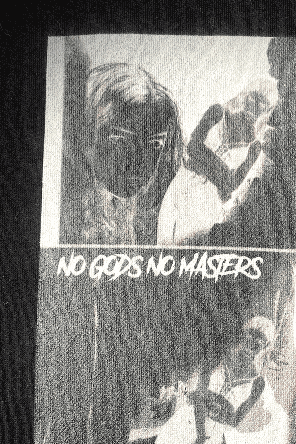NO GODS NO MASTERS hoodie by Stacey Louise Grant