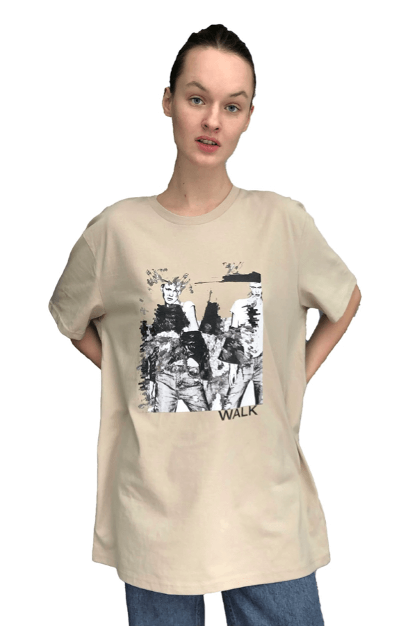 WALK beige t-shirt by Marina Kasi