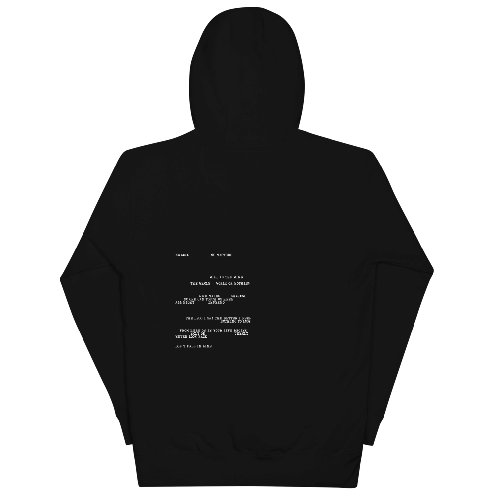 NO GODS NO MASTERS hoodie by Stacey Louise Grant