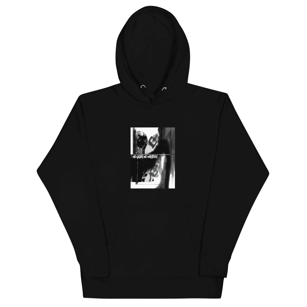 NO GODS NO MASTERS hoodie by Stacey Louise Grant